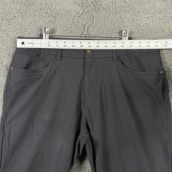 Lululemon Pants Mens 34x27 Black ABC Slim Fit Stretch Warpstreme Chino 5 Pocket - Picture 8 of 13